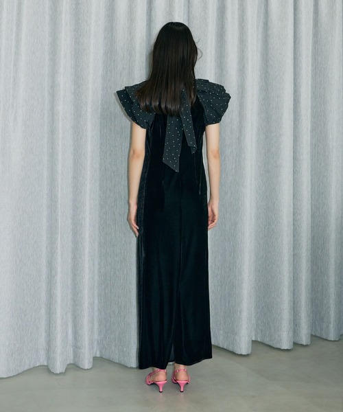 drape velour dress ドレープベロアドレス　ANDRESD ドレープベロアドレス / drape velour dress（ドレス）｜ANDRESD