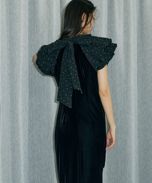 【ANDRESD】drape velour dress[ドレープベロアドレス] drape velour dress / ドレープベロアドレス（ドレス）｜ANDRESD
