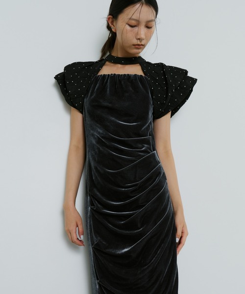 drape velour dress ドレープベロアドレス　ANDRESD drape velour dress / ドレープベロアドレス（ドレス）｜ANDRESD