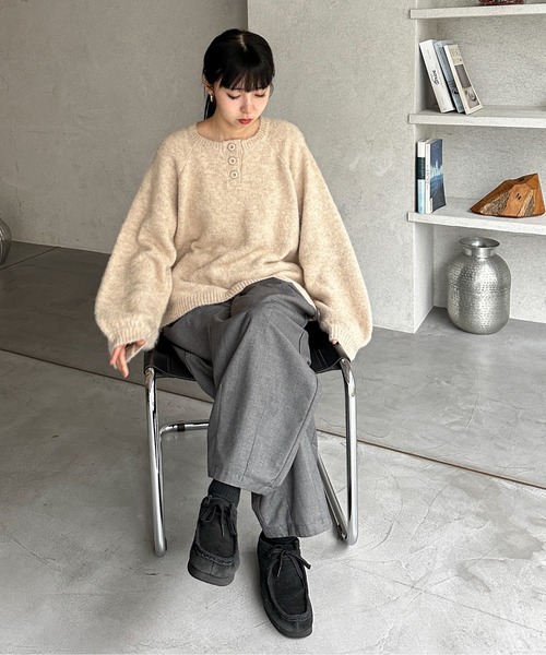 feepur ニット セーター 「ハンドウォッシャブル」ウール混起毛  