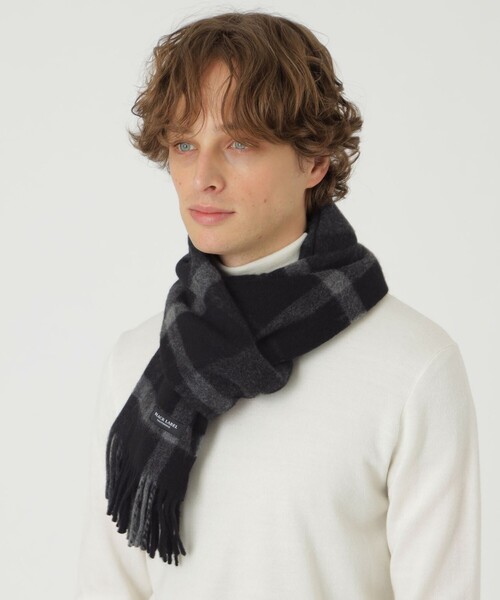 BLACK LABEL CRESTRIDGE チェックマフラー　カシミアほぼ新品 BLACK LABEL CRESTBRIDGE マフラー クレストブリッジチェック