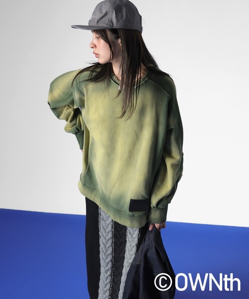 OWNth（オンス） トレーナー スウェット 裏起毛グラデデザインプル