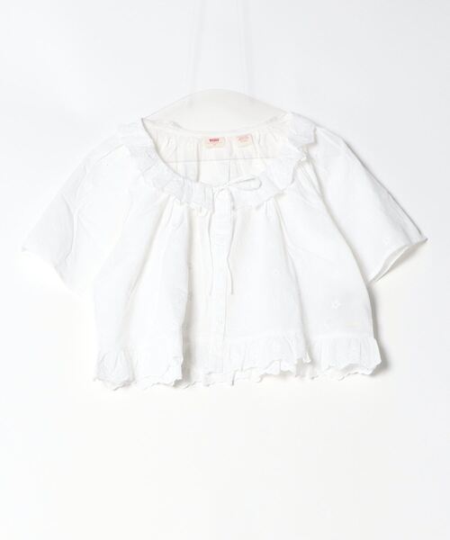[Levi's] короткий рукав блуза X-SMALL белый женский 