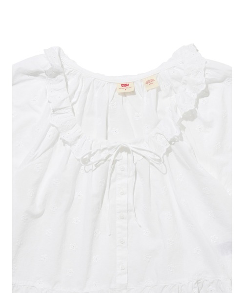 [Levi's] короткий рукав блуза X-SMALL белый женский 