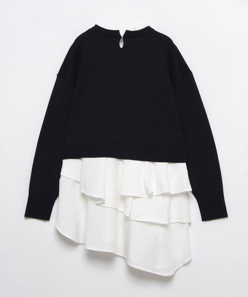 LANVIN en Bleu ニット セーター アシンメヘムコンビニット レディース