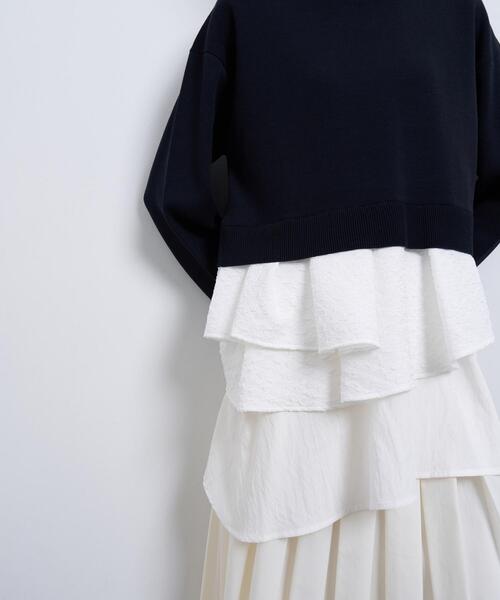 LANVIN en Bleu ニット セーター アシンメヘムコンビニット レディース