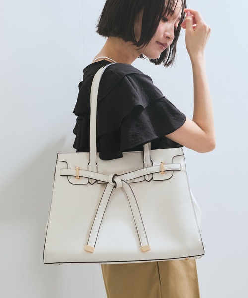トートバッグ 「A4収納」フラップタイトートバッグ レディースの画像