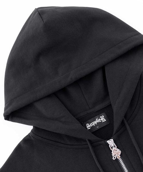 SUPPLIER パーカー フーディー｜2-Tone Rhinestone Cross Zip