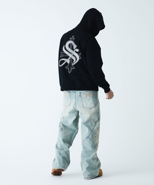 SUPPLIER パーカー フーディー｜2-Tone Rhinestone Cross Zip