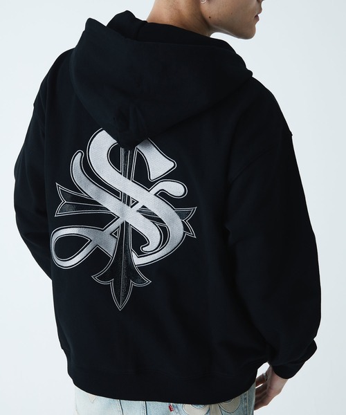 SUPPLIER パーカー フーディー｜2-Tone Rhinestone Cross Zip