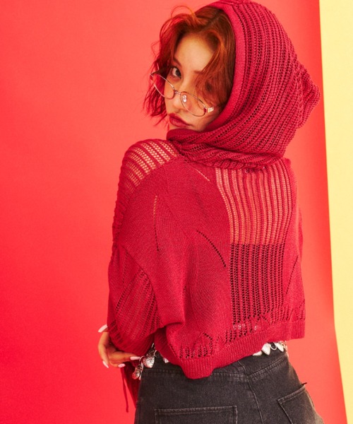 パーカー mesh shirring hoodie - メッシュシャーリングフーディー - レディース メンズ What Is Heart パーカー mesh shirring hoodie - メッシュ