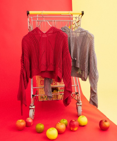 パーカー mesh shirring hoodie - メッシュシャーリングフーディー - レディース メンズ What Is Heart パーカー mesh shirring hoodie - メッシュ