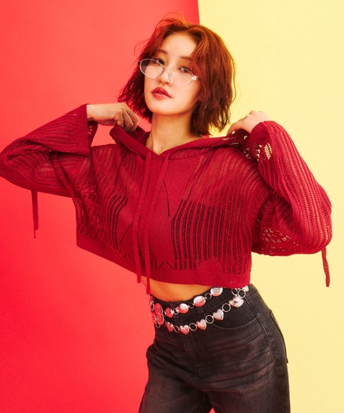 パーカー mesh shirring hoodie - メッシュシャーリングフーディー - レディース メンズ What Is Heart パーカー mesh shirring hoodie - メッシュ