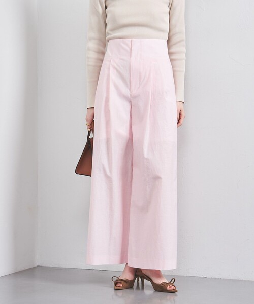 UNITED ARROWS 2タック ワイドパンツ ライトピンク　新品未使用品 UNITED ARROWS パンツ MANTECO 2タック ワイドパンツ レディース
