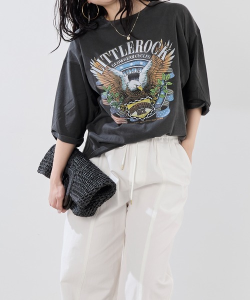 tシャツ 「GOOD ROCK SPEED×MICA＆DEAL」”LITTLEROCK”プリントT-shirt レディース