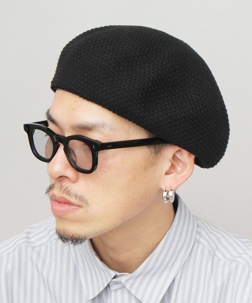 A.M.S. 帽子 ベレー帽 抗菌防臭吸湿 バンブー素材 ボリューム 畦編み