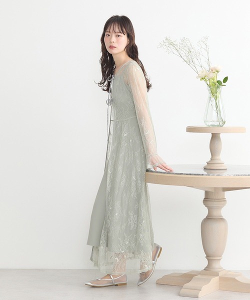 【earth music&ecology】レースワンピース＋キャミワンピース アースミュージックアンドエコロジー earth music&ecology