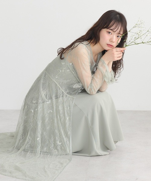 【earth music&ecology】レースワンピース＋キャミワンピース earth music&ecology ワンピース SET2点レースワンピース＋