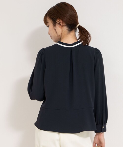 「NOLLEY'S Sophi」 長袖ブラウス 38 ブラック レディース NOLLEY'S Sophi ブラウス シャツ ペプラムリボンブラウス