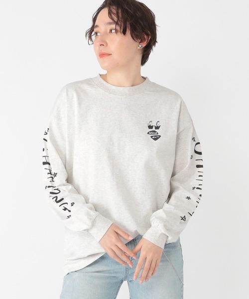 tシャツ 「daily CLIP×HELLOAYACHAN」袖プリントBIGロンT レディース