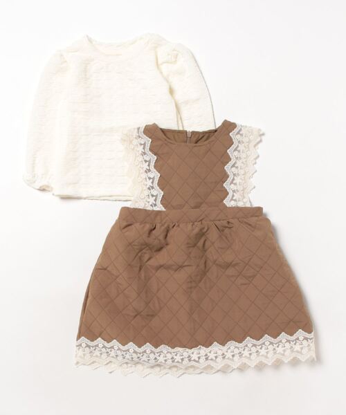 「aimoha」 「KIDS」サロペットスカート 120 ベージュ キッズ_画像3