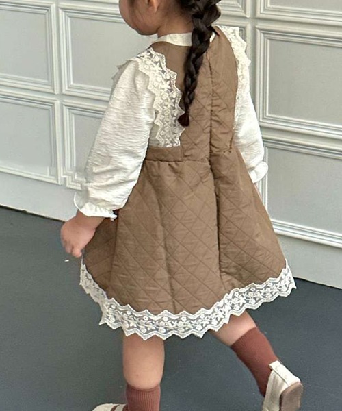 「aimoha」 「KIDS」サロペットスカート 120 ベージュ キッズ_画像4