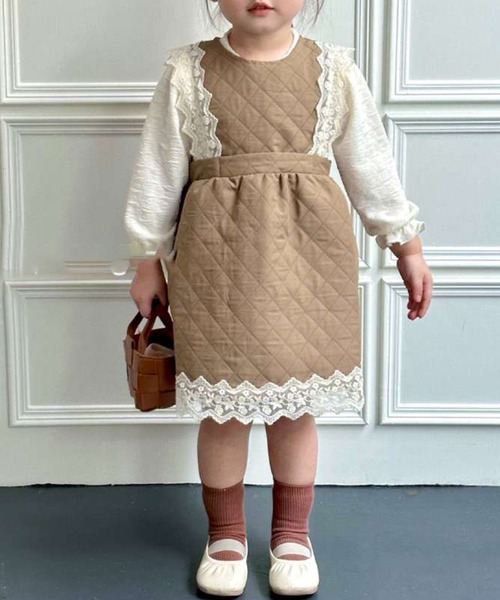 「aimoha」 「KIDS」サロペットスカート 120 ベージュ キッズ_画像5