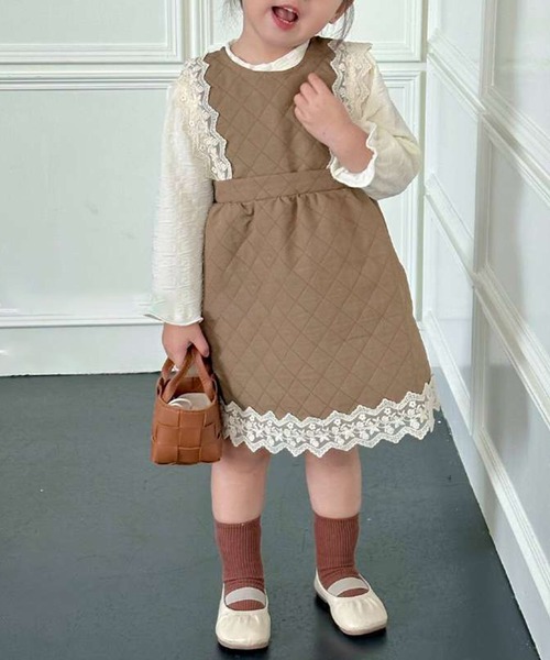 「aimoha」 「KIDS」サロペットスカート 120 ベージュ キッズ_画像6