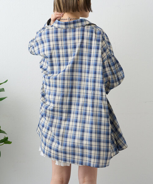 ブラウス シャツ ウィメンズ シアー チェック ブラウス / 255308 SH280 レディース w closet ブラウス シャツ シアーチェックウエスタンシャツ