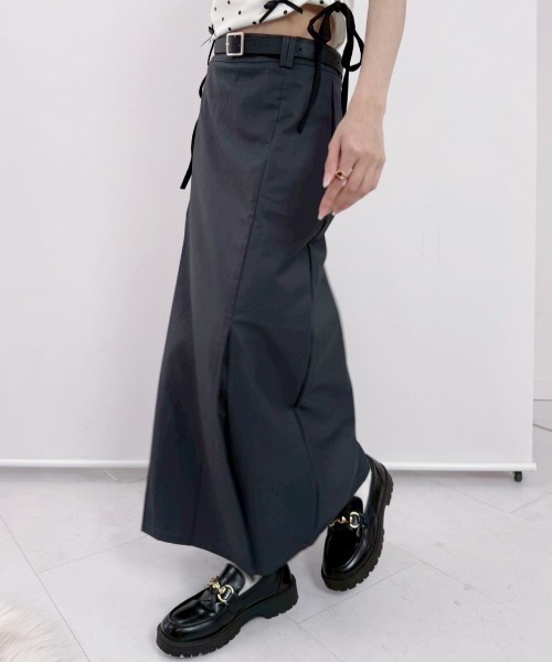 スカート 「ベルト付き」プリーツロングスカート : ZOZOTOWN Yahoo!店