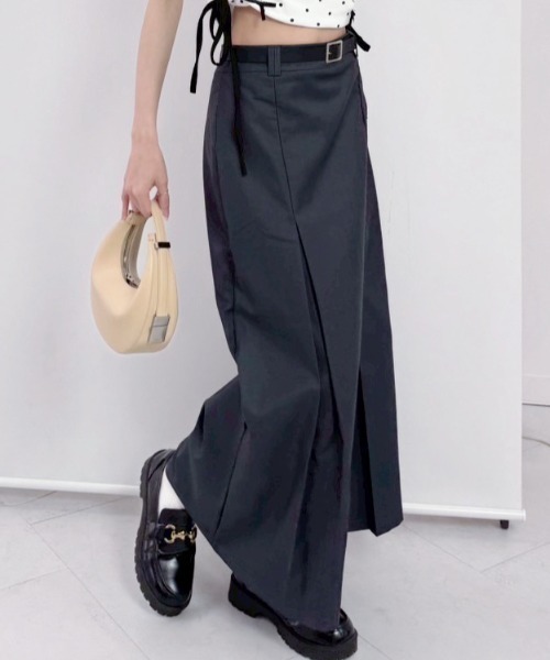 スカート 「ベルト付き」プリーツロングスカート : ZOZOTOWN Yahoo!店