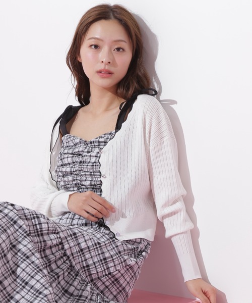 美品✨️ジルスチュアート 肩リボン Aライン フレア ミニワンピース セール】◇リボンチュールフレアーワンピース（ワンピース