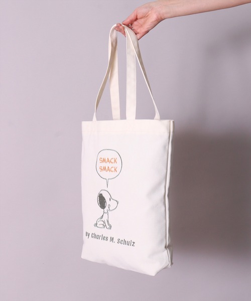PEANUTS トートバッグ (ACT)「PEANUTS」刺繍 トートバッグ レディース