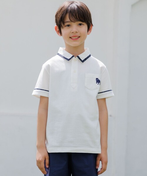 J.PRESS紺ジャケット150.Poloパンツ140.白シャツ150セット J.PRESS（J.プレス） ポロシャツ 「140-170cm」カノコ バックブル 半袖