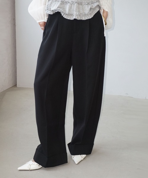 chuclla（チュクラ） パンツ ダブルカフス ワイドチノスラックス