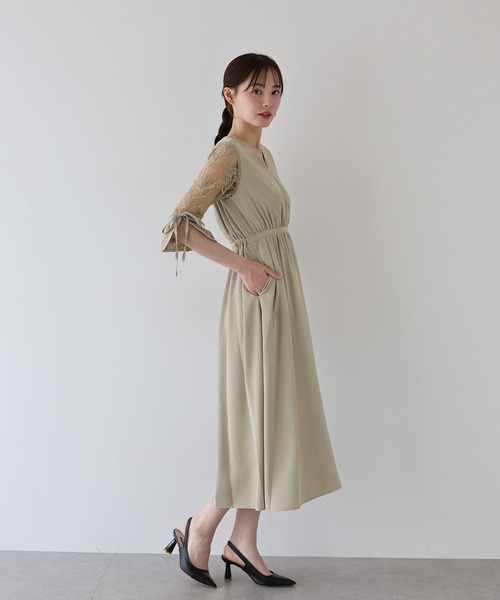 BLUEEAST ドレス フラワー刺繍カシュクールドレス : ZOZOTOWN