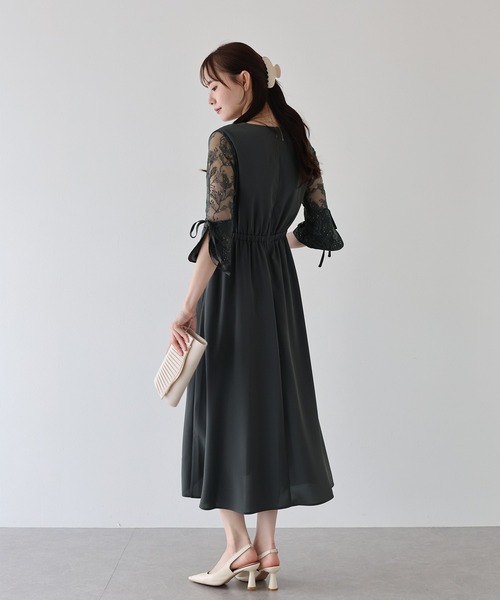 BLUEEAST ドレス フラワー刺繍カシュクールドレス : ZOZOTOWN