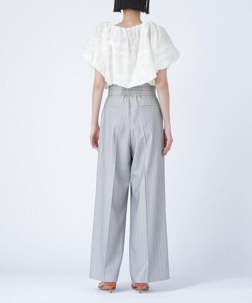 houseonthehill カジュアルパンツ ストライプ ホワイト NATURAL BEAUTY BASIC パンツ 「BLANC」ハイウエストストライプ