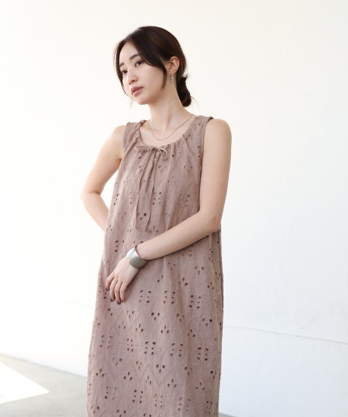 BAB ワンピース 「S・Mサイズ展開」コットン刺繍ワンピース