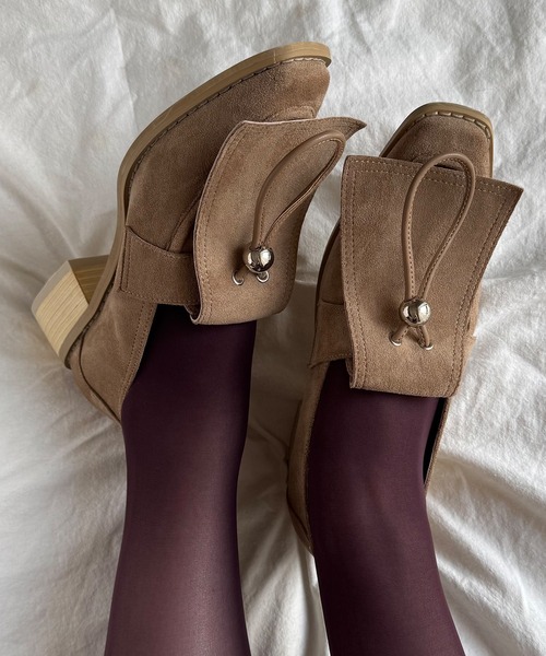 POMUM＆ARTS ローファー suede flap loafer / スウェード フラップ