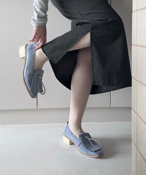 POMUM＆ARTS ローファー suede flap loafer / スウェード フラップ