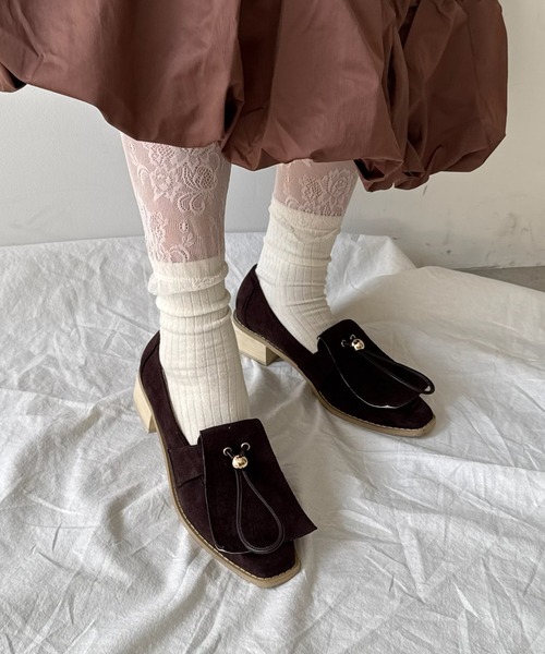 POMUM＆ARTS ローファー suede flap loafer / スウェード フラップ