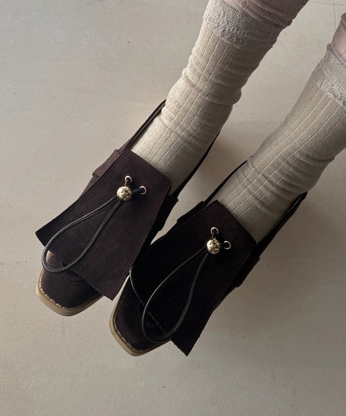 POMUM＆ARTS ローファー suede flap loafer / スウェード フラップ