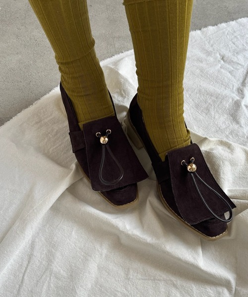 POMUM＆ARTS ローファー suede flap loafer / スウェード フラップ