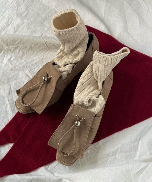 POMUM＆ARTS ローファー suede flap loafer / スウェード フラップ