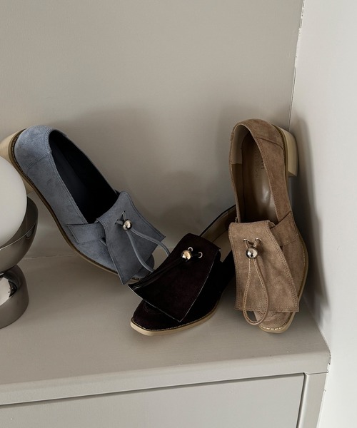 POMUM＆ARTS ローファー suede flap loafer / スウェード フラップ