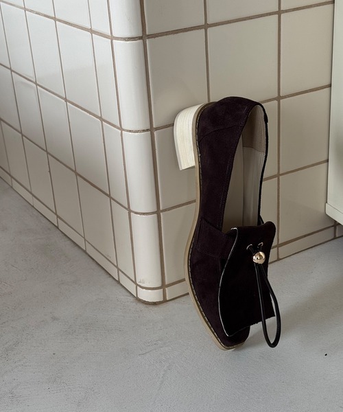 POMUM＆ARTS ローファー suede flap loafer / スウェード フラップ