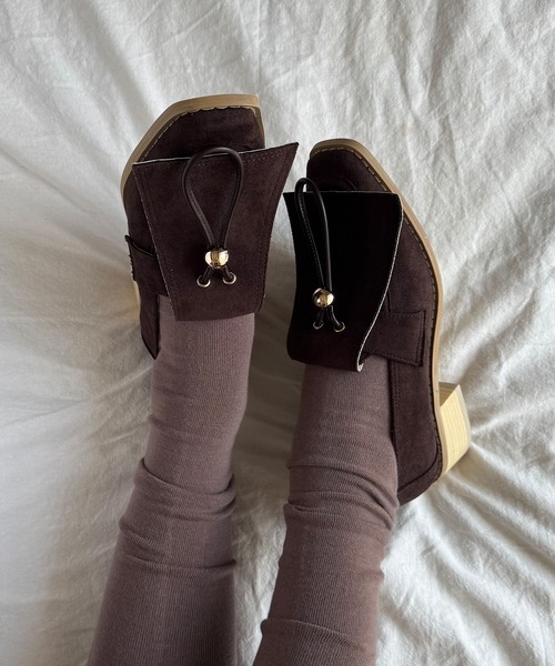 POMUM＆ARTS ローファー suede flap loafer / スウェード フラップ 