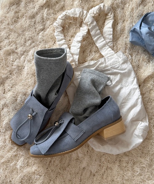 POMUM＆ARTS ローファー suede flap loafer / スウェード フラップ