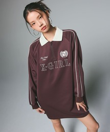X-girl(エックスガール) ワンピース HALF ZIP JERSEY DRESS X-girl(エックスガール) ワンピース HALF ZIP JERSEY DRESS